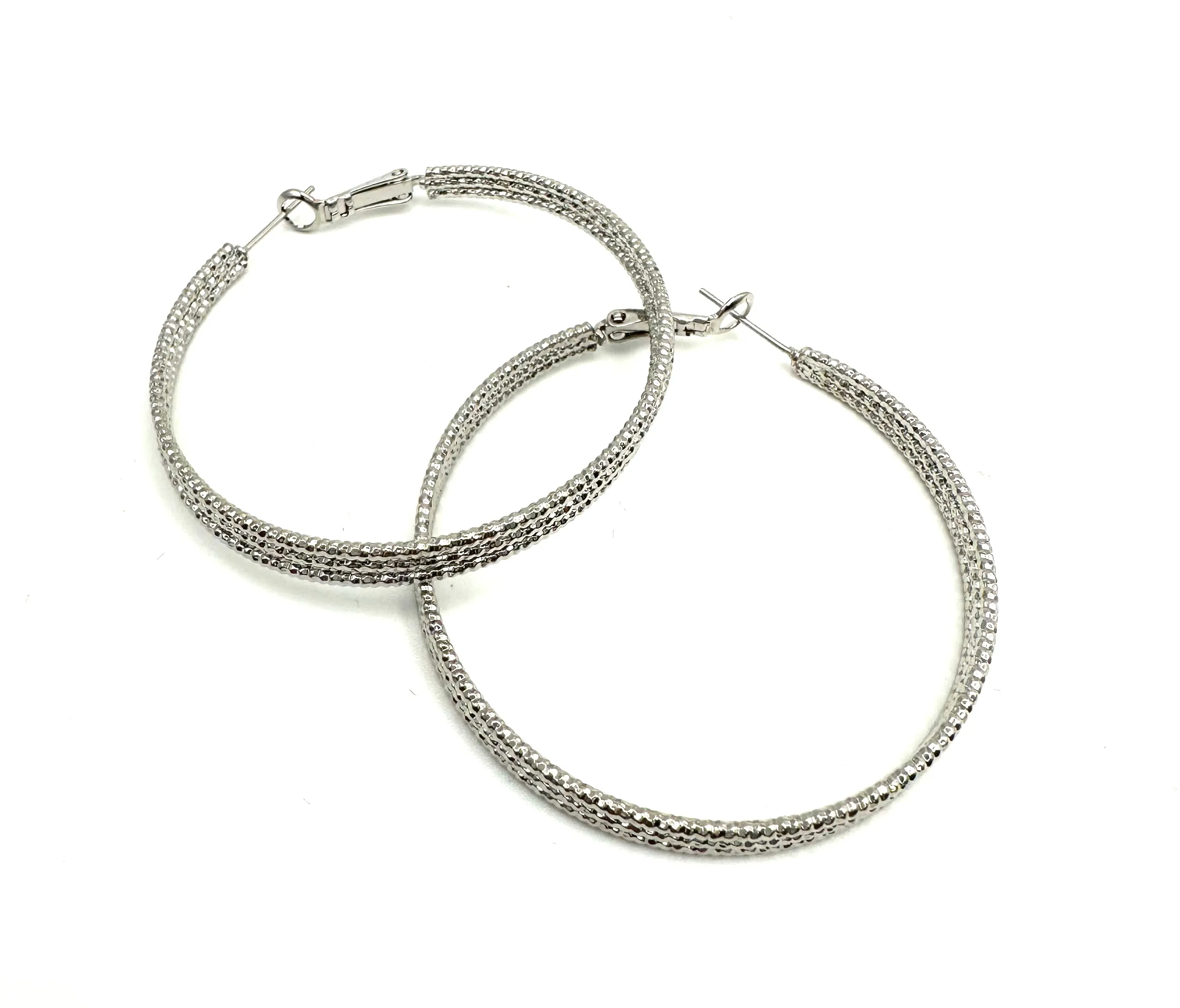 Triple Texture Hoop Earrings