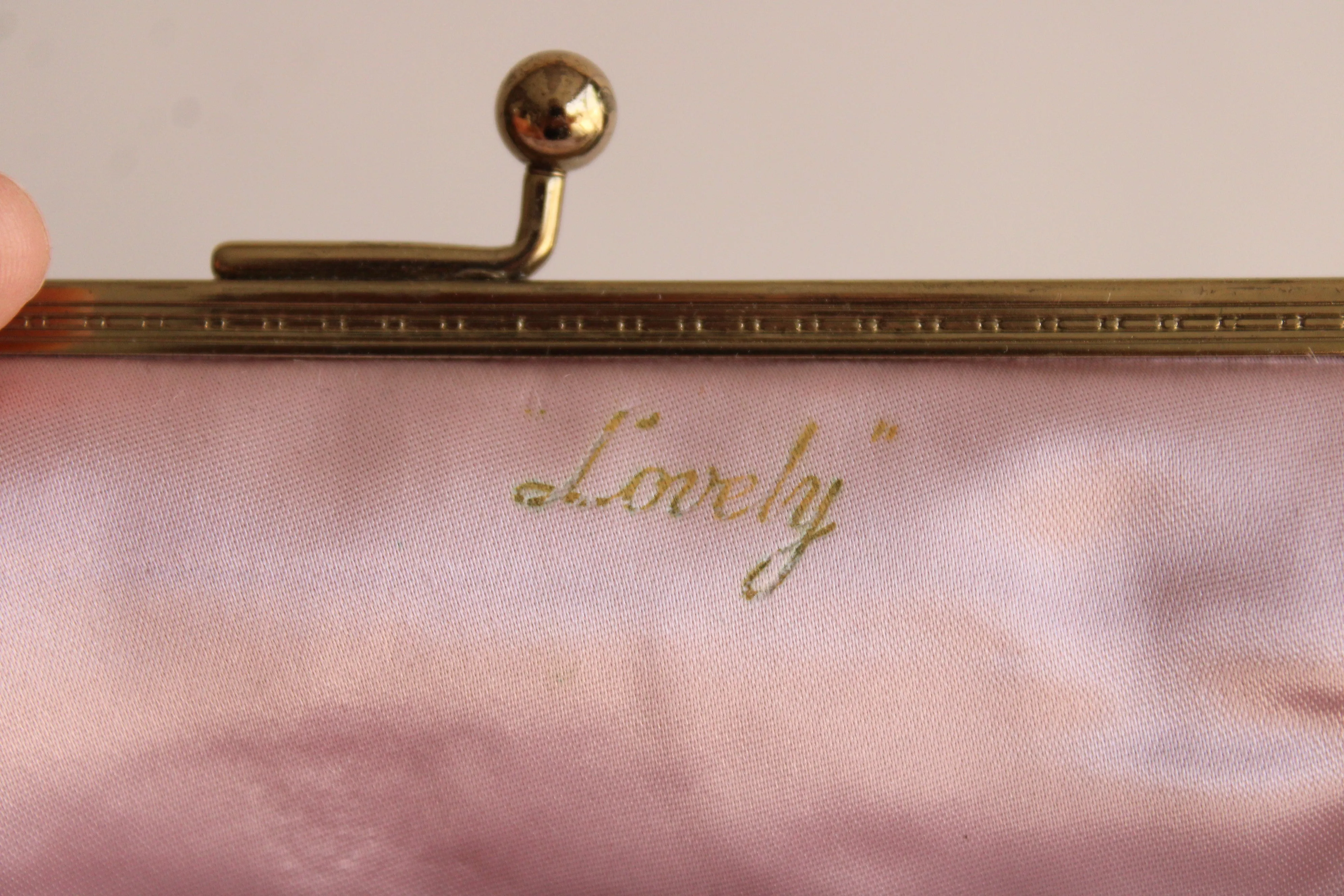 Vintage 1950s Black Velvet Clutch Purse With Rhinestone Flower Brooches And Pink Satin Lining